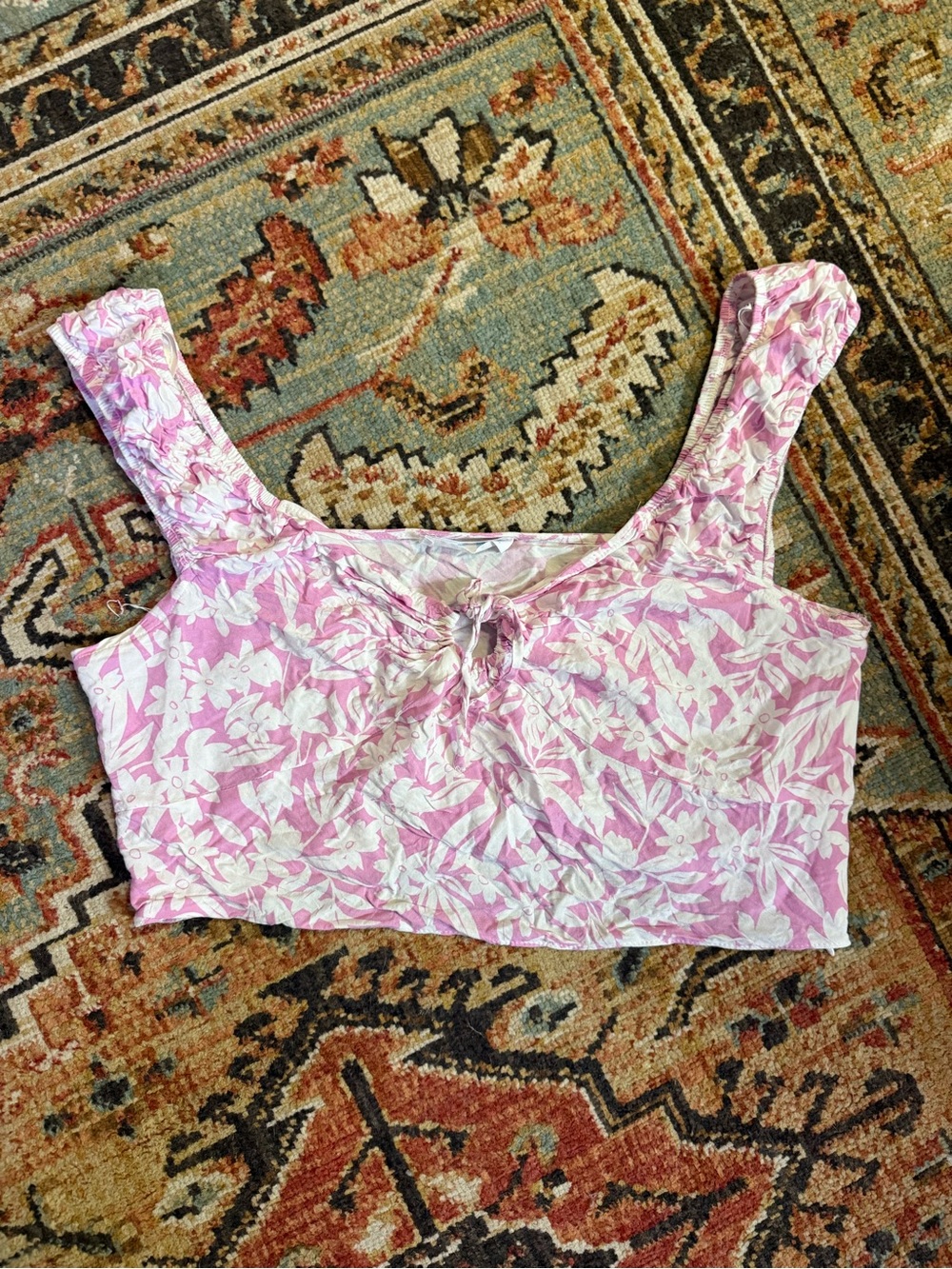 Primark Floral Tie-Front Crop Top